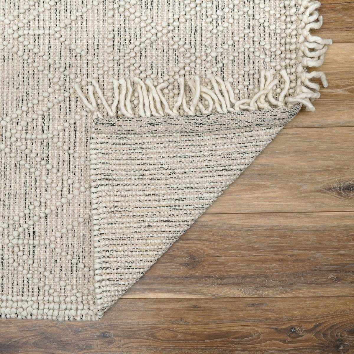 Ramsbury Ivory Wool Blend Farmhouse Area Rug