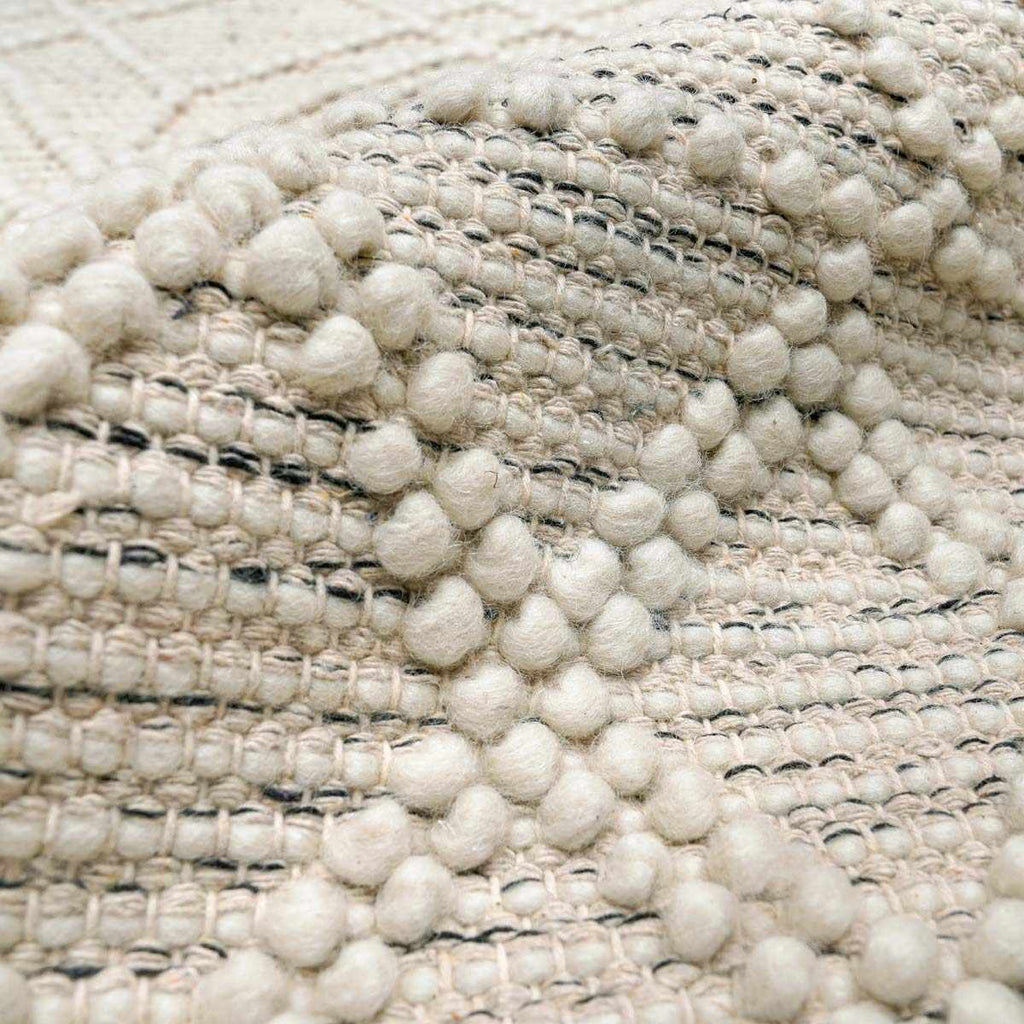 Ramsbury Ivory Wool Blend Farmhouse Area Rug