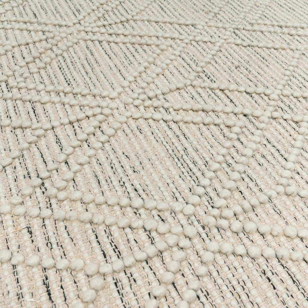 Ramsbury Ivory Wool Blend Farmhouse Area Rug