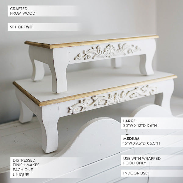 White Manor Display Risers|Set of 2