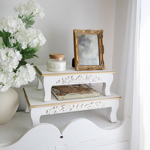 White Manor Display Risers|Set of 2