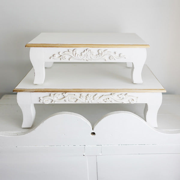 White Manor Display Risers|Set of 2