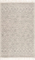 Ramsbury Ivory Wool Blend Farmhouse Area Rug