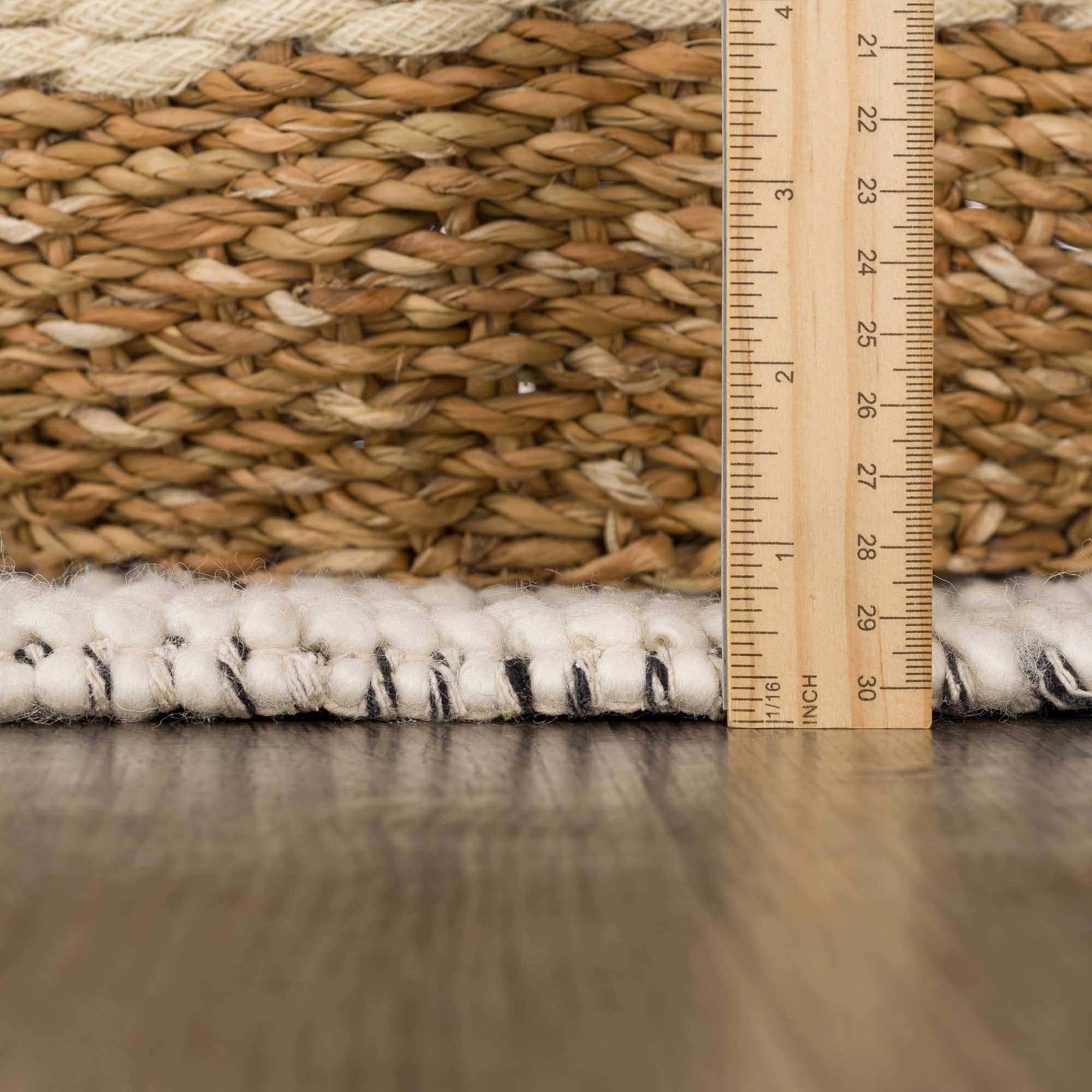 Ramsbury Ivory Wool Blend Farmhouse Area Rug