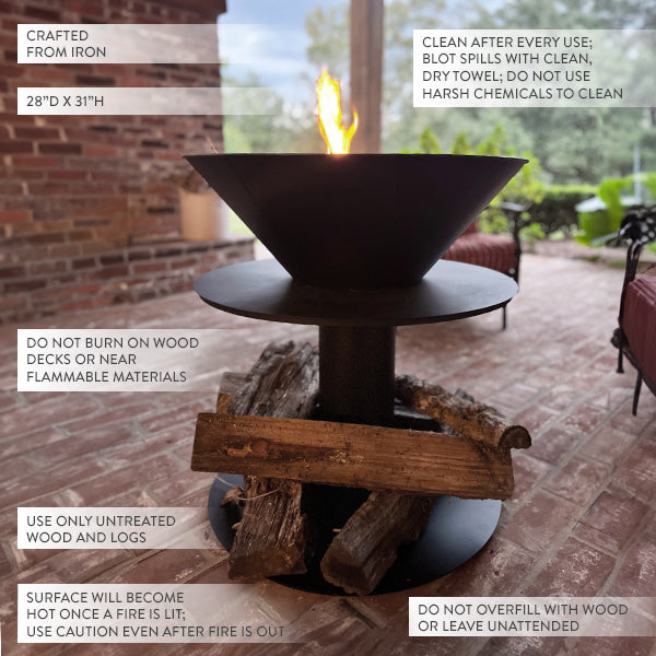 Courtyard Iron Fire Bowl