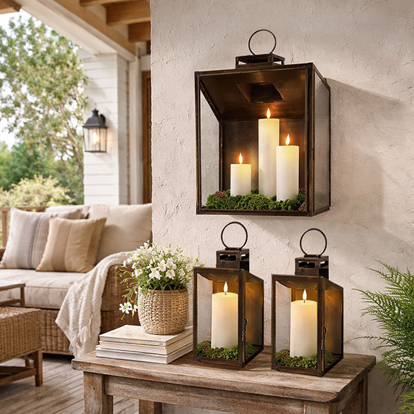 Hearth & Home Bronze Lanterns (Set of 3)