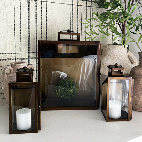Hearth & Home Bronze Lanterns (Set of 3)