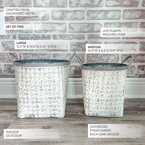 Whitewashed Estate Baskets| Set of 2