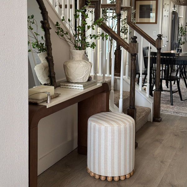 Charlotte French Ticking Ottoman