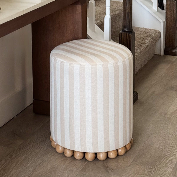 Charlotte French Ticking Ottoman