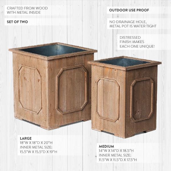 Willow Creek Wooden Planters (Set of 2)